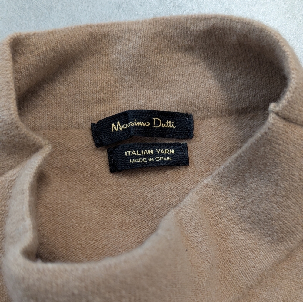 Massimo Dutti Camel Sleeveless Knit Sweater Dress Italian Yarn XS - Picture 5 of 11